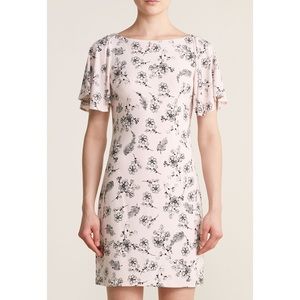 Karl Lagerfeld Floral Flutter Sleeve Dress SZ 8